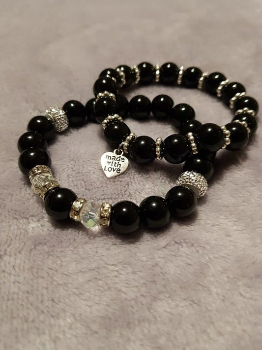Black Beaded Duo